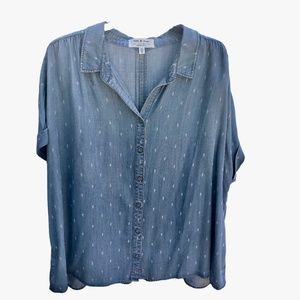 Anthropologie Cloth & Stone Women’s Chambray Camp Shirt, Size 3X